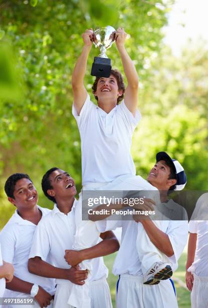 sweet victory at long last - kids cricket stock pictures, royalty-free photos & images