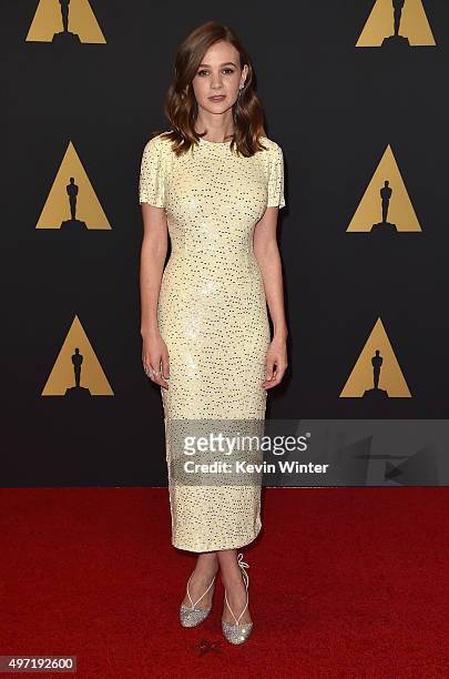 Actress Carey Mulligan attends the Academy of Motion Picture Arts and Sciences' 7th annual Governors Awards at The Ray Dolby Ballroom at Hollywood &...
