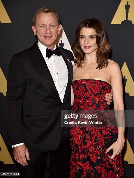 Actors Daniel Craig and Rachel Weisz attend the Academy of Motion Picture Arts and Sciences' 7th annual Governors Awards at The Ray Dolby Ballroom at...