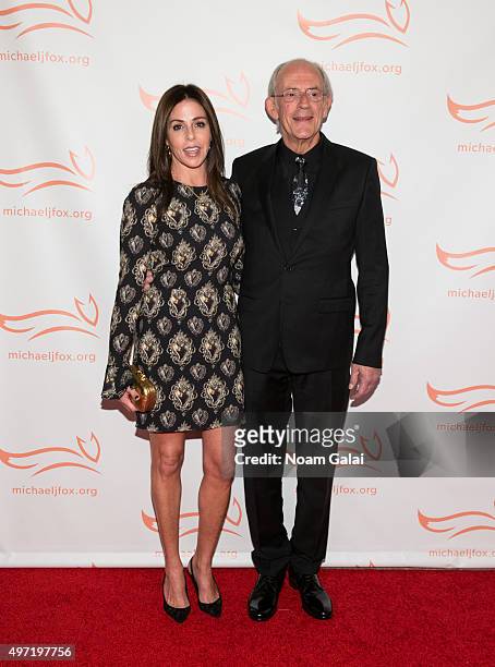 Actor Christopher Lloyd and Lisa Loiacono attend the Michael J. Fox Foundation's "A Funny Thing Happened On The Way To Cure Parkinson's" Gala at The...