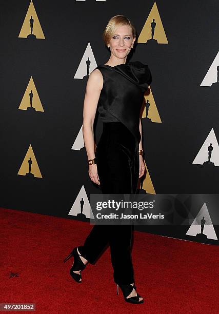 Actress Cate Blanchett attends the Academy of Motion Picture Arts and Sciences' 7th annual Governors Awards at The Ray Dolby Ballroom at Hollywood &...