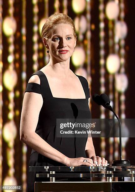 Actress Laura Linney speaks onstage during the Academy of Motion Picture Arts and Sciences' 7th annual Governors Awards at The Ray Dolby Ballroom at...