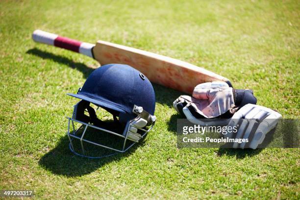 the tools for a batsman - cricket stock pictures, royalty-free photos & images