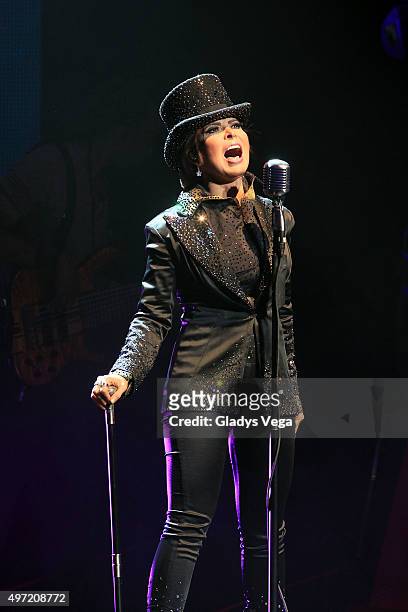 Gloria Trevi performs as part of 'El Amor World Tour' at Coliseo Jose M. Agrelot on November 14, 2015 in San Juan, Puerto Rico.
