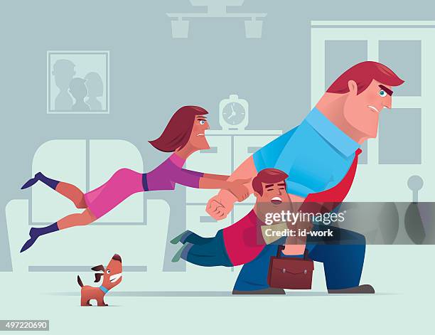 family conflict - family fighting cartoon stock illustrations