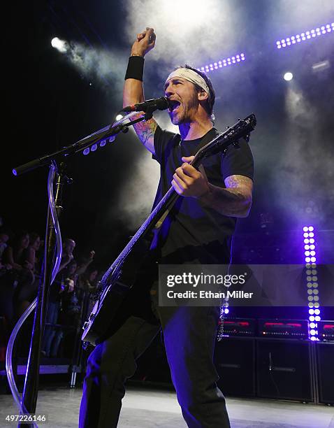 Frontman Sully Erna of Godsmack performs at The Pearl concert theater at Palms Casino Resort on November 14, 2015 in Las Vegas, Nevada.