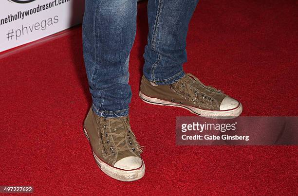 Actor Adrian Paul, shoes detail, attends the All In for Best Buddies celebrity poker tournament at Planet Hollywood Resort & Casino on November 14,...