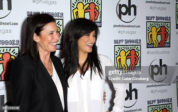 Actresses Mimi Rogers and Kelly Hu attend the All In for Best Buddies celebrity poker tournament at Planet Hollywood Resort & Casino on November 14,...