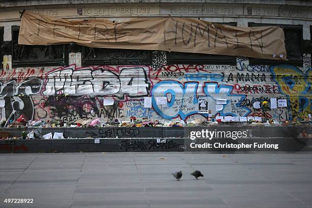 The streets of Paris are quiet near Place de la Republique as France observes three days of national mourning for the victims of the terror attacks...