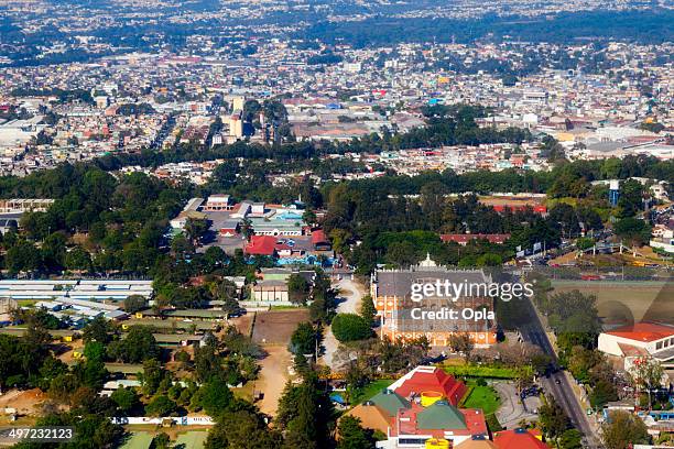 aerial shot of zona 13, guatemala city, guatemala. - guatemala city bildbanksfoton och bilder