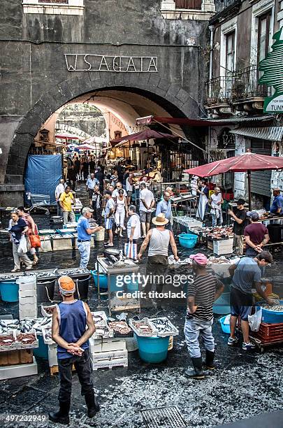 catania fish market - catania stock pictures, royalty-free photos & images