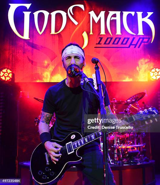 Singer Sully Erna of Godsmack performs live at the Pearl at the Palms Casino Resort on November 14, 2015 in Las Vegas, Nevada.