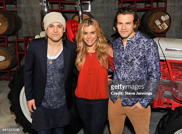 Neil Perry, Kimberly Perry and Reid Perry of The Band Perry attend the GRAMMY Foundation house concert at Trattore Farms on November 14, 2015 in...