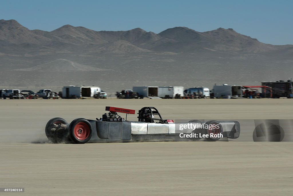 Land Speed Races Land speed racing atmosphere at El Mirage Lake on November 14, 2015 ...