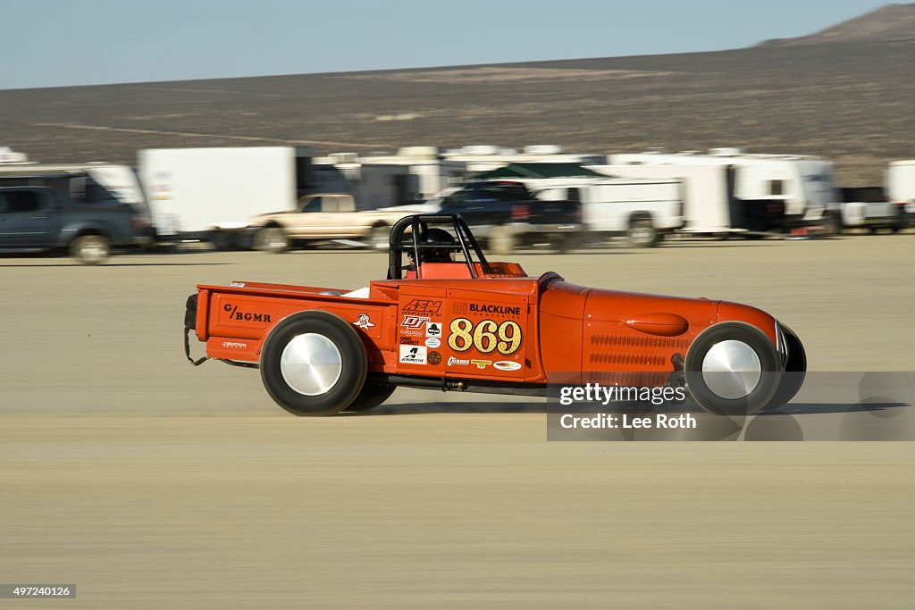 Land Speed Races Land speed racing atmosphere at El Mirage Lake on November 14, 2015 ...