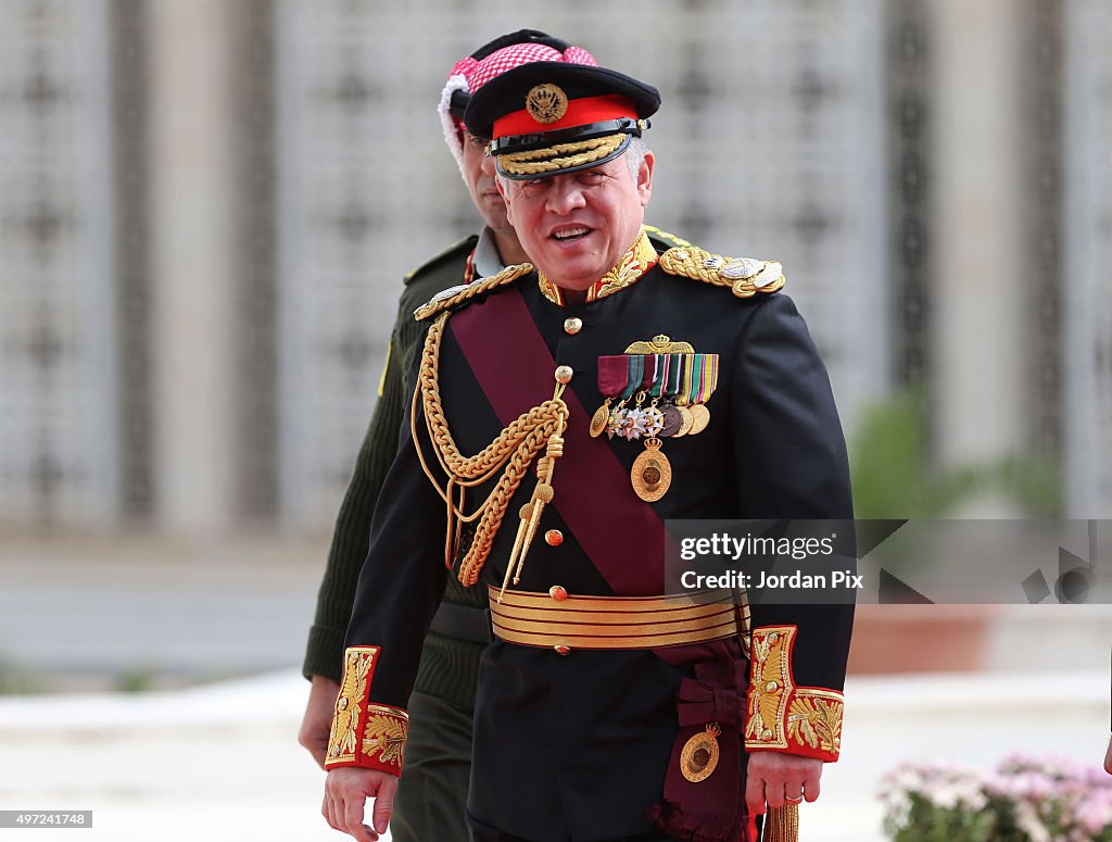 Abdullah Rjpt Jordan's king Abdullah II arrives at a special ceremony as he... News ...