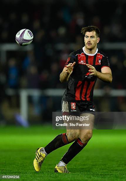 Gloucester centre Mark Atkinson in action during the European Rugby Challenge Cup match between Gloucester and Zebra at Kingsholm Stadium on November...