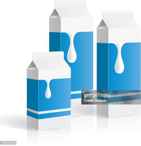 milk box - milk bottle white background stock illustrations