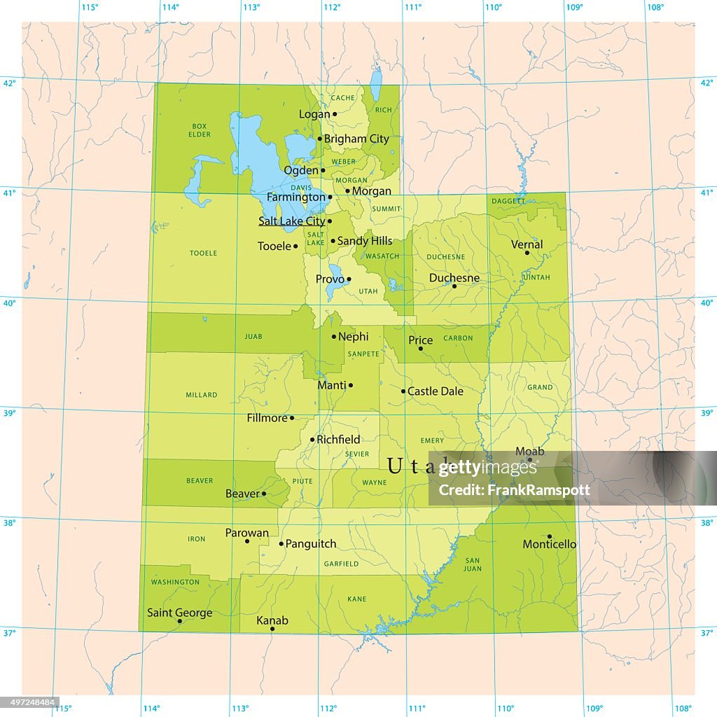 Utah Vector Map