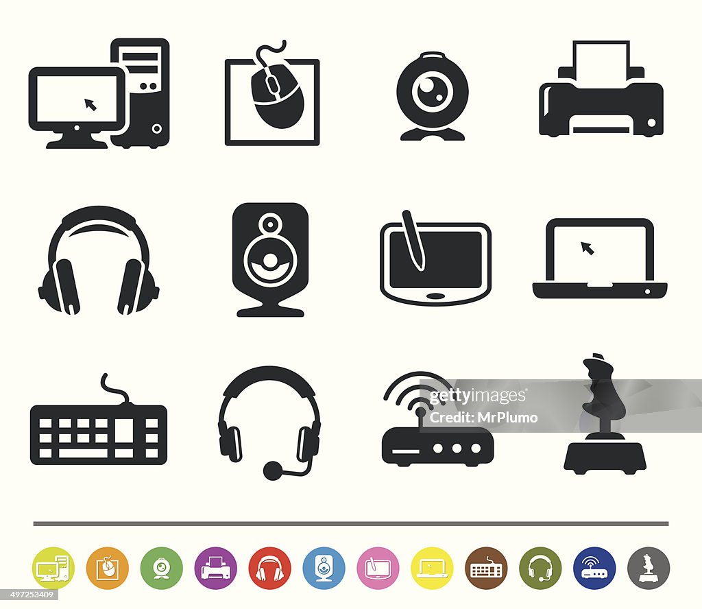 Computer hardware icons | siprocon collection