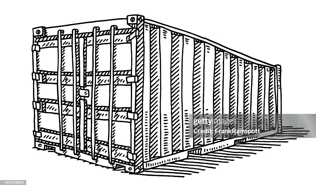 Freight Container Drawing High-Res Vector Graphic - Getty Images