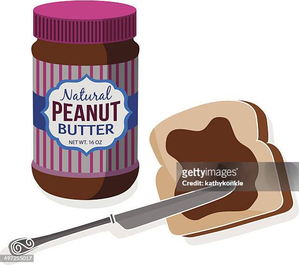 peanut butter and toast - spread stock illustrations