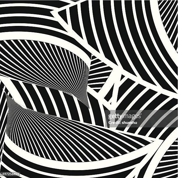 abstract black and white curve stripe pattern background - photocopier stock illustrations