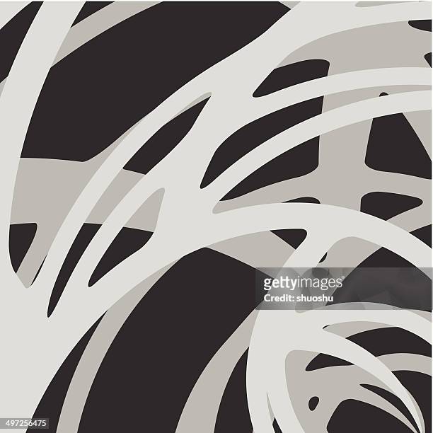抽象的なグレイの曲線模様にブラックの背景 - animal markings点のイラスト素材／クリップアート素材／マンガ素材／アイコン素材