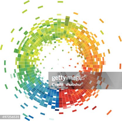Abstract colorful check ring technology pattern background Abstract colorful check ring technology pattern background