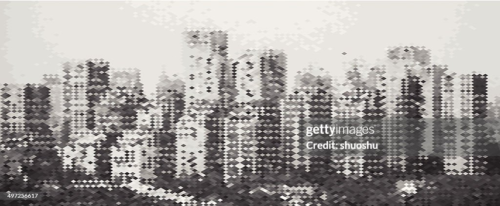 Abstrakt Grau Mosaik-city Gebäude Muster Hintergrund