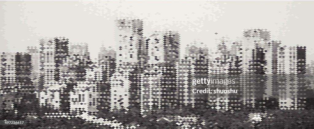 Abstracto gris mosaico patrón de fondo edificio de la ciudad