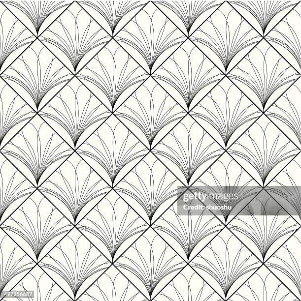 abstract black and white floral pattern background - black lace background stock illustrations
