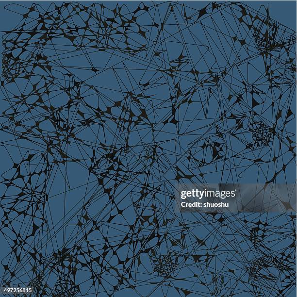 abstract black line pattern with blue background - life sciences background stock illustrations