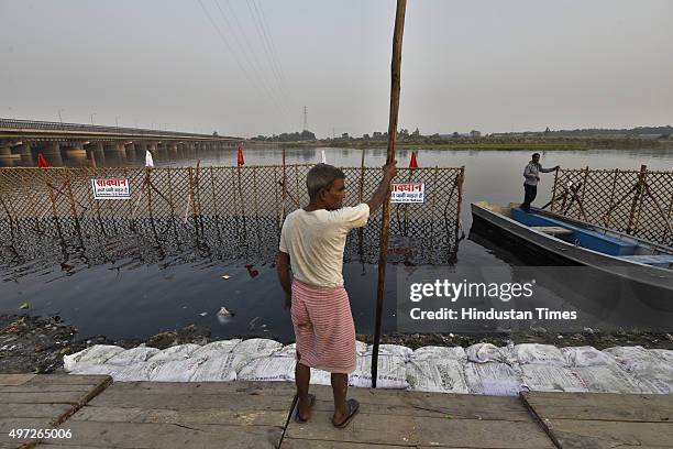 Preparation for the upcoming Chhath festival is in full swing at Yamuna ghat, ITO,on November 15, 2015 in New Delhi, India.