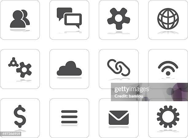 flat grey icons - sharing files stock illustrations
