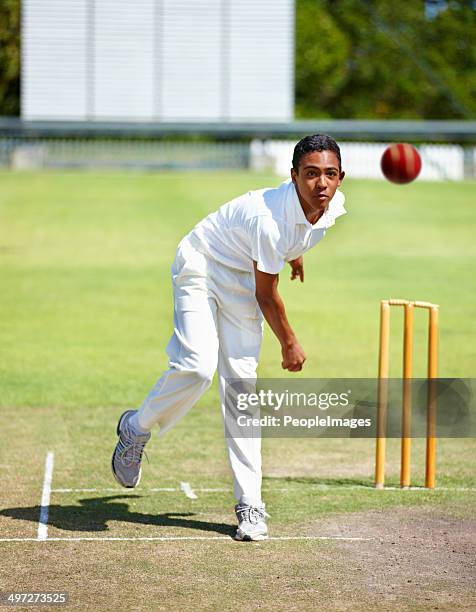 speed and accuracy is his game - children playing cricket stock pictures, royalty-free photos & images