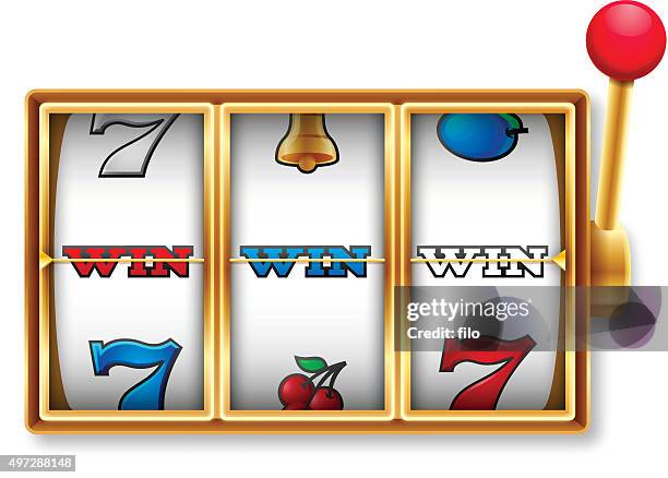 stockillustraties, clipart, cartoons en iconen met slot machine winner - hefboom