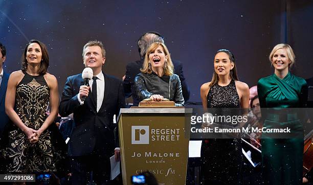Laura Wright, Aled Jones, Darcey Bussell, Myleene Klass and Alison Balsom at the switch on of the Regent's Street Christmas Lights at Regent Street...