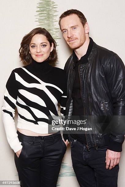 Marion Cotillard and Michael Fassbender attend a special screening of "Macbeth" at Ham Yard Hotel on November 15, 2015 in London, England.