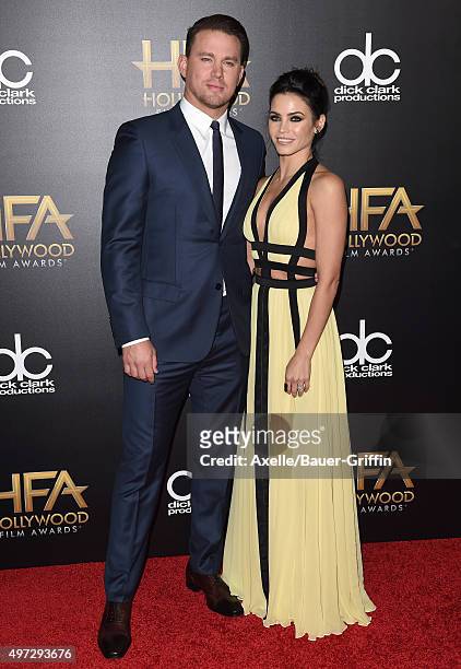 Actors Channing Tatum and Jenna Dewan-Tatum arrive at the 19th Annual Hollywood Film Awards at The Beverly Hilton Hotel on November 1, 2015 in...