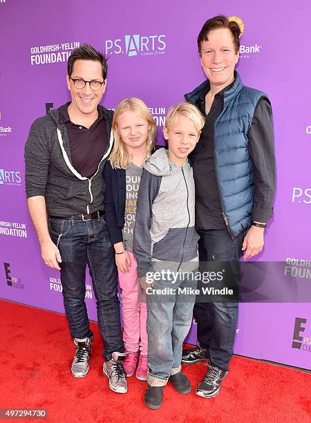 Actor Dan Bucatinsky, Eliza Bucatinsky, Jonah Bucatinsky, and screenwriter Don Roos attend Express Yourself 2015 to benefit P.S. ARTS, providing arts...