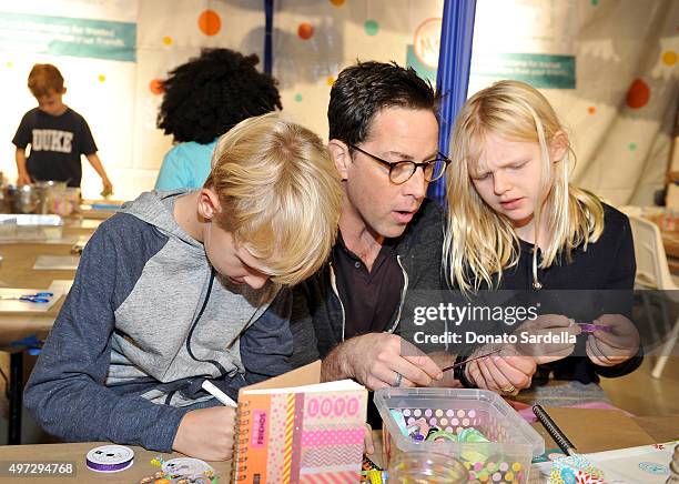 Jonah Bucatinsky, actor Dan Bucatinsky, and Eliza Bucatinsky attend Express Yourself 2015 to benefit P.S. ARTS, providing arts education to 25,000...