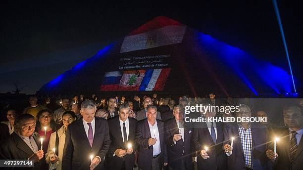 French Ambassador to Egypt Andre Parant, Egyptian minister of Environment Khaled Fahmy, Egyptian antiques minister Mamduh al-Damati, Egyptian Tourism...