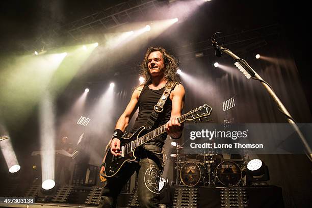 Isaac Delahaye of Epica performs at The Forum on November 15, 2015 in London, England.