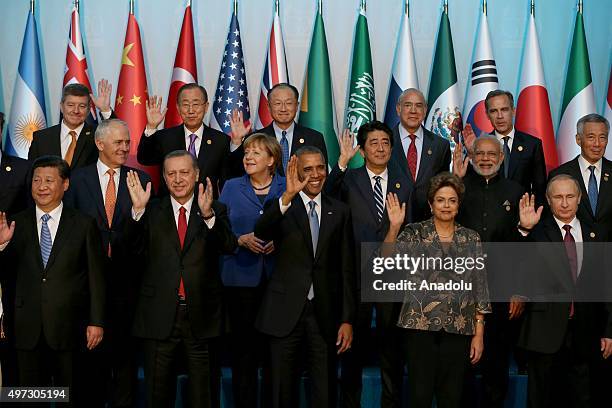 Chinese President Xi Jinping, Turkish President Recep Tayyip Erdogan, US President Barack Obama, Brazilian President Dilma Rousseff, Russian...