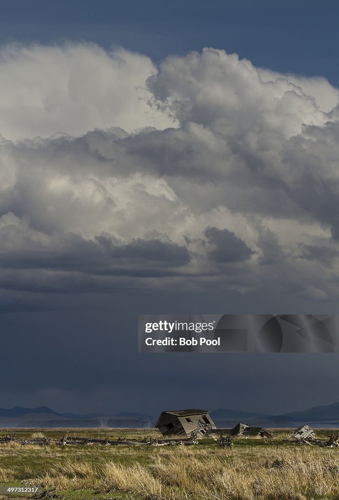 Storm clouds over the central Oregon desert