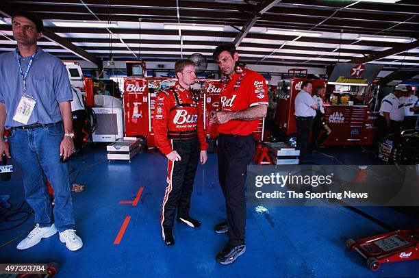 Dale Earnhardt, Jr. Looks on during the Aarons 499 on April 19, 2002.