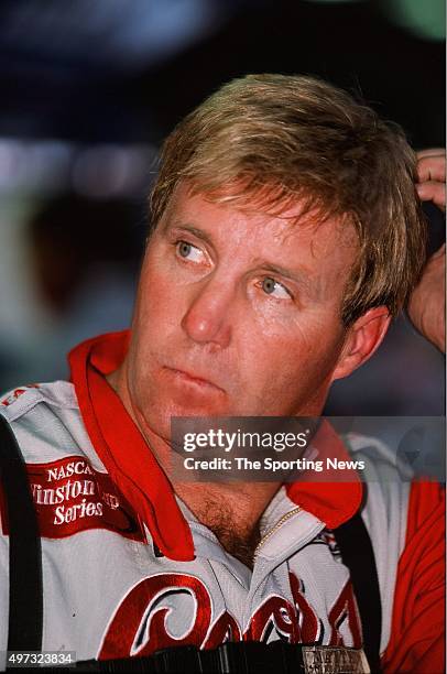 Sterling Marlin looks on during the Aarons 499 on April 19, 2002.