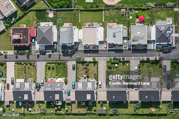 aerial view of housing development - yard grounds stock pictures, royalty-free photos & images