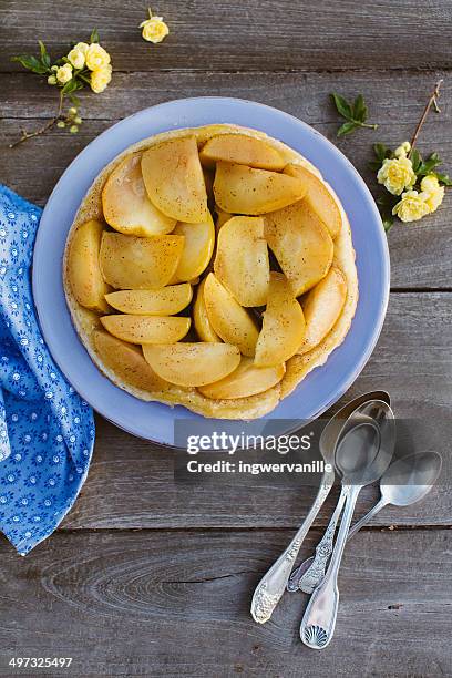 apple tarte tatin - tarte tatin stock-fotos und bilder